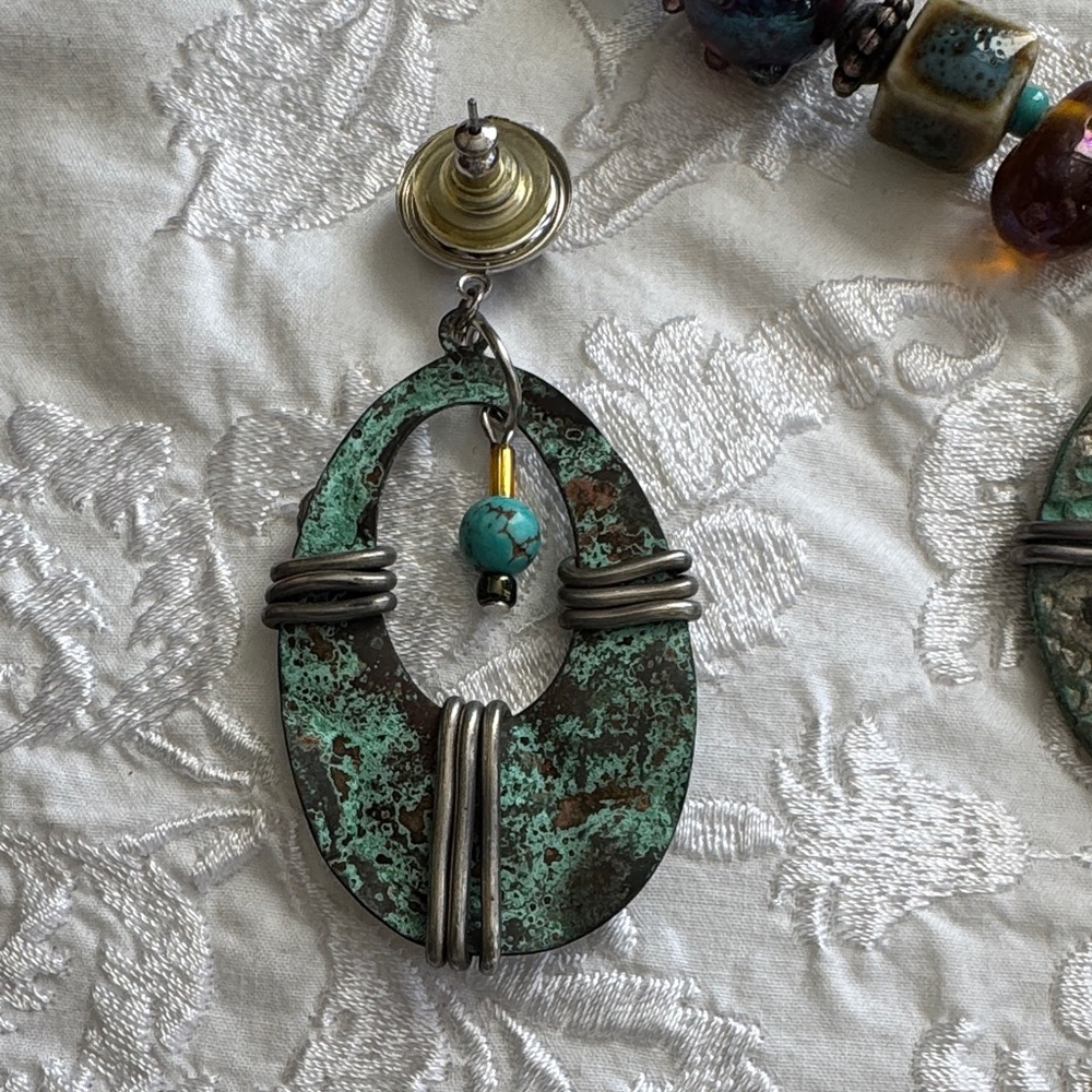 Bohemian Multicolor Beaded Necklace with Matching Earrings - Picture 8 of 12